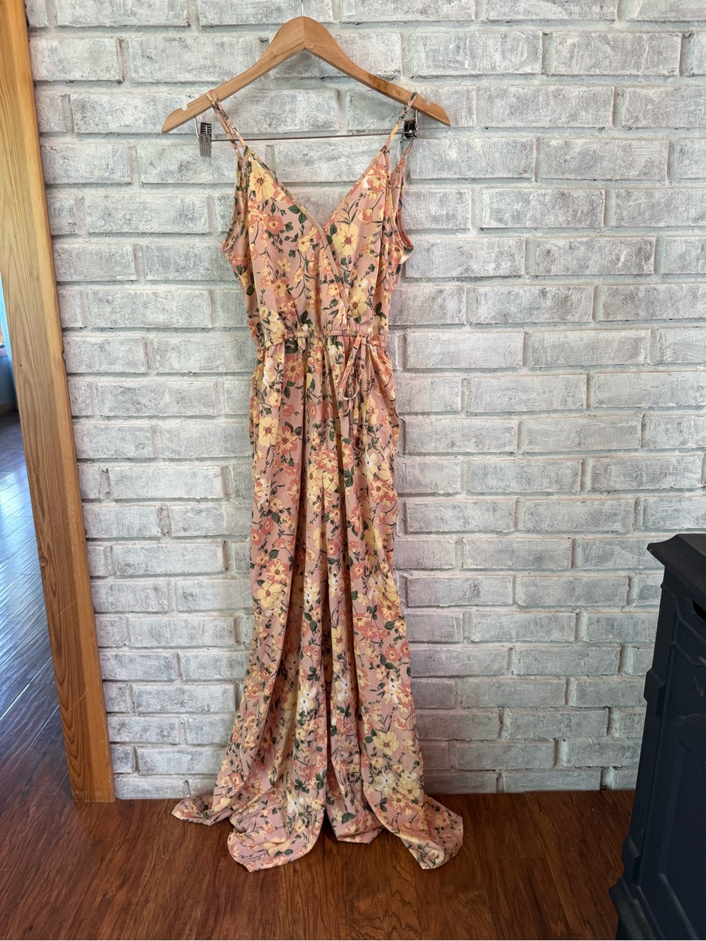 Pink Floral Spaghetti-Strap Jumpsuit